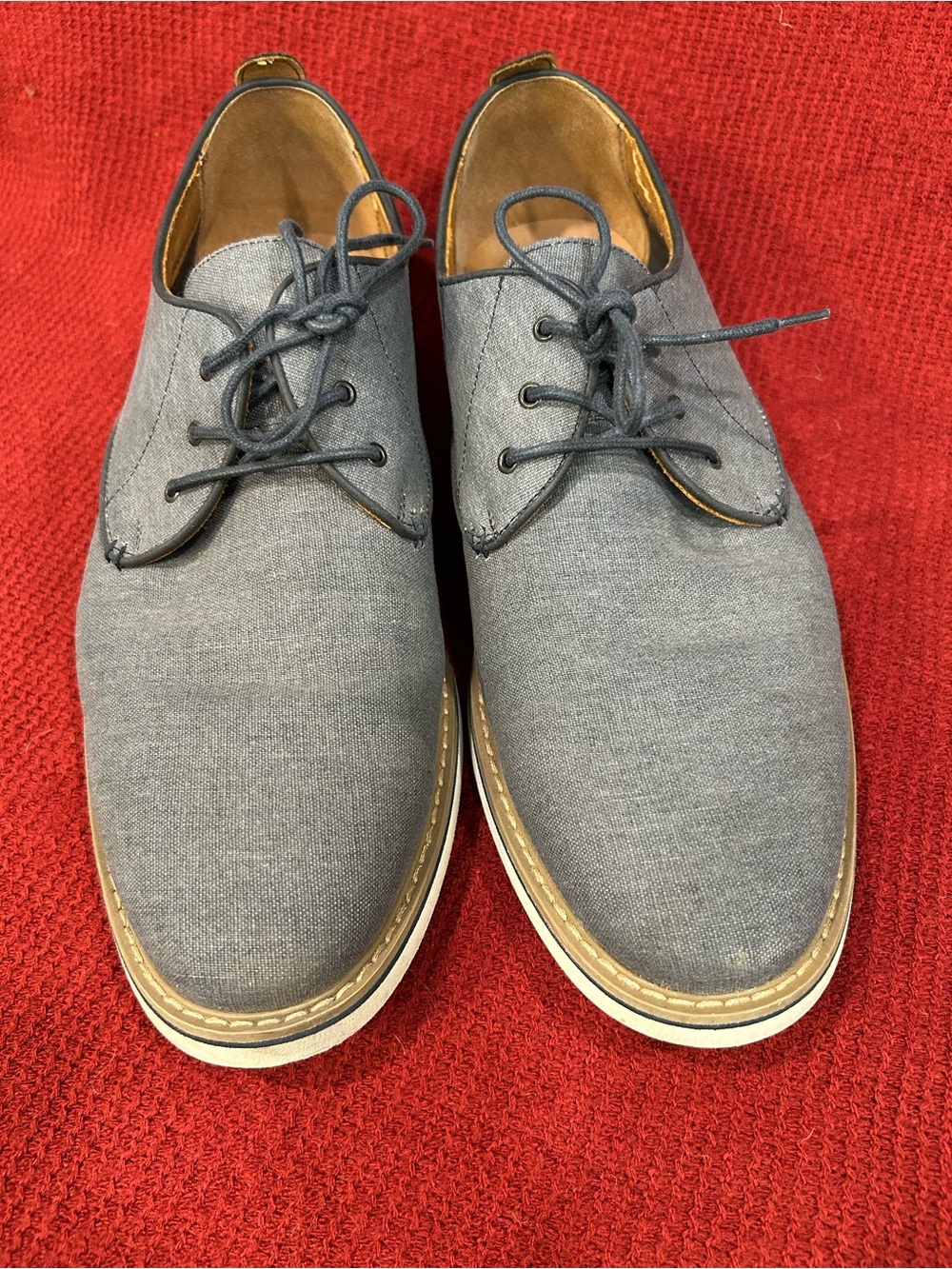 Seven91 Men's Navy and Gray Canvas Derby Shoes – Casual Lace-Up